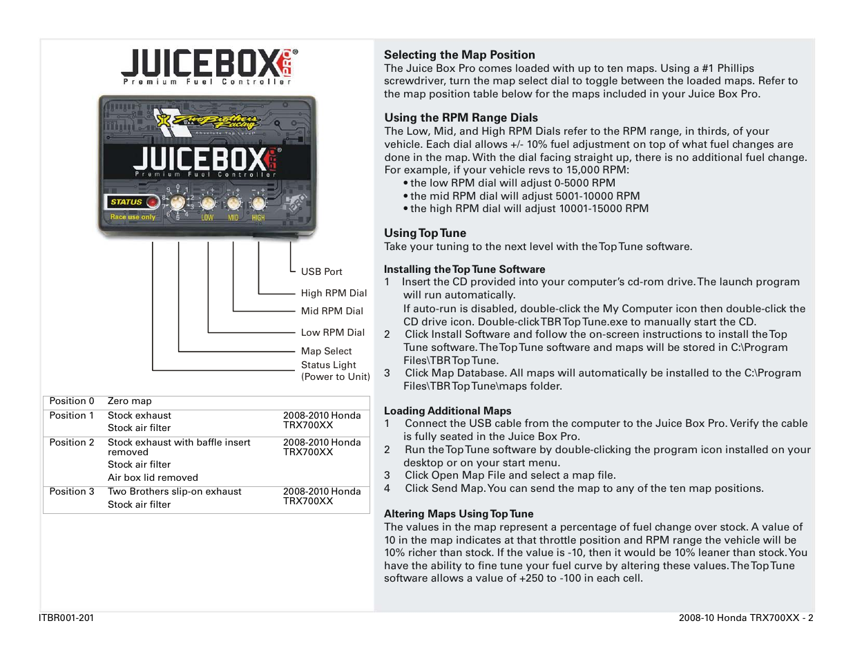 Two Brothers Racing Honda TRX700XX User Manual | Page 2 / 5