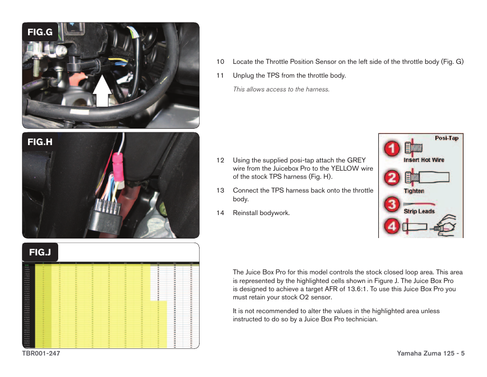 Fig.g, Fig.h, Fig.j | Two Brothers Racing Yamaha Zuma 125 User Manual | Page 5 / 5