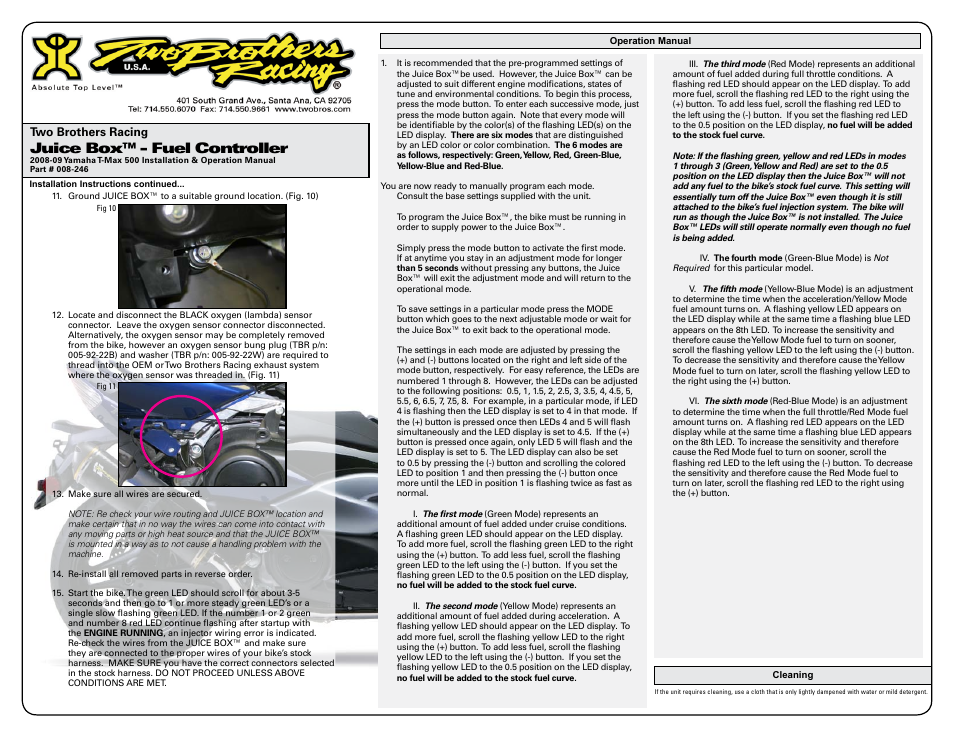 Juice box™ - fuel controller | Two Brothers Racing Yamaha T-Max User Manual | Page 2 / 3