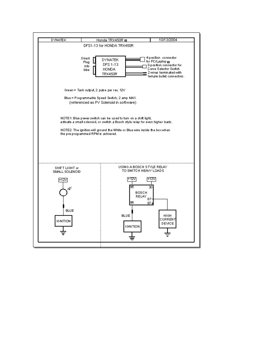 Two Brothers Racing Honda TRX450R Dyna FS Ignition User Manual | Page 3 / 3