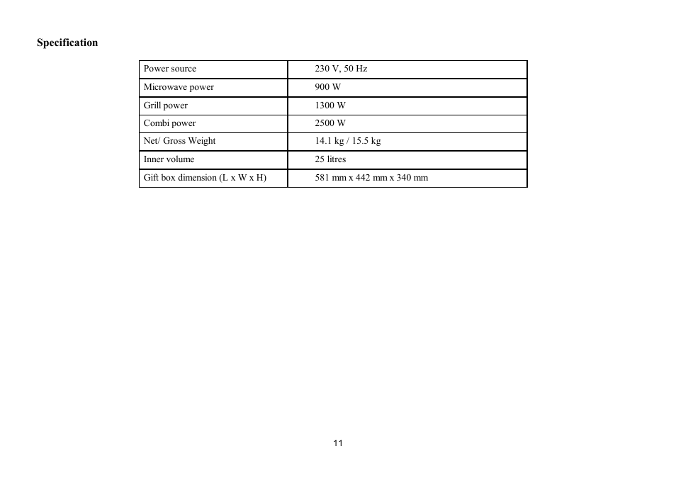 Hyundai H-MW1725 User Manual | Page 11 / 22