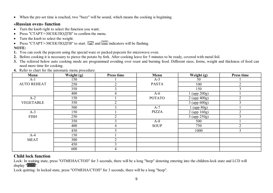 Hyundai H-MW1725 User Manual | Page 9 / 22