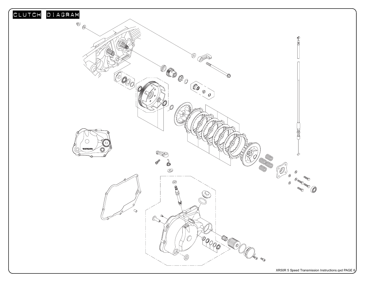 Clutch diagram | Two Brothers Racing Honda XR50R User Manual | Page 6 / 6