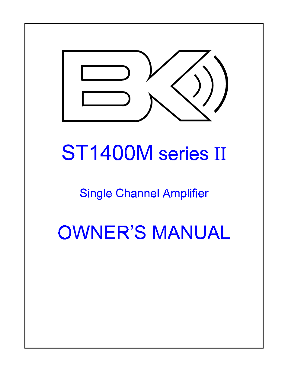 B&K ST1400M User Manual | 16 pages