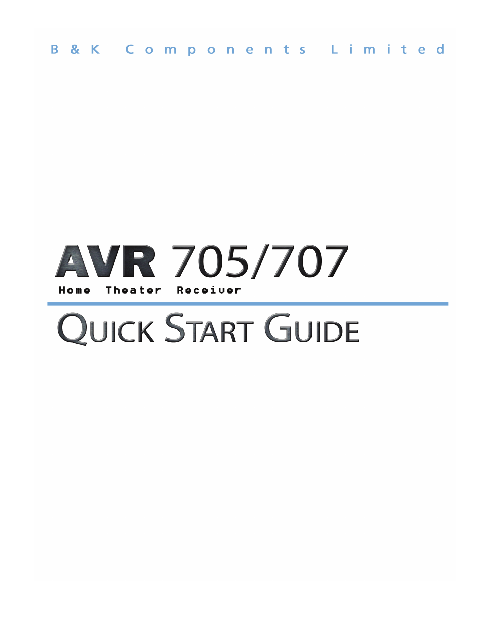 B&K AVR 707/705 User Manual | 12 pages