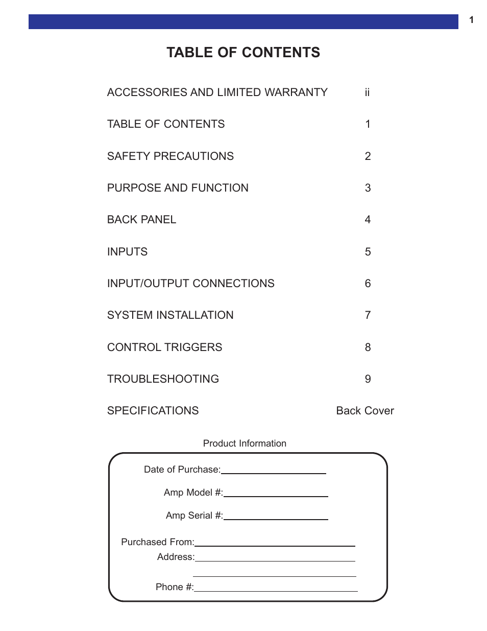 B&K FIVE OR SEVEN CHANNEL 125.5 S2 User Manual | Page 3 / 12