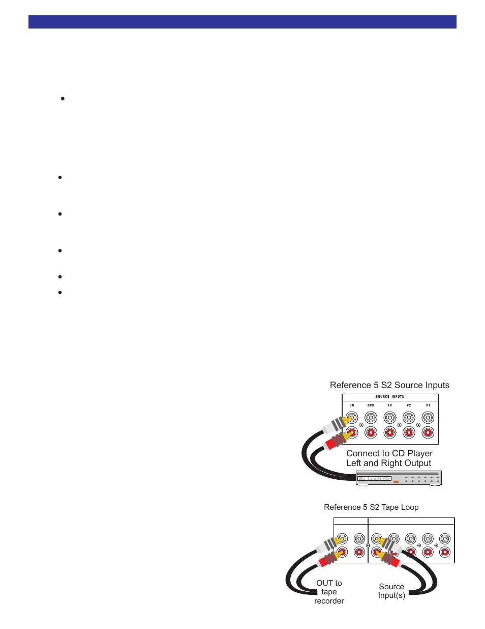 System connections, Source connections, Audio source input | Tape or audio recorder, Making the connection | B&K 5 S2 User Manual | Page 8 / 20