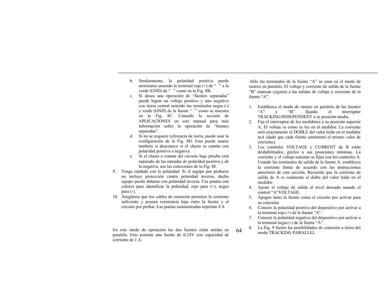 64 instrucciones de operación | B&K Precision 1651A - Manual User Manual | Page 68 / 88