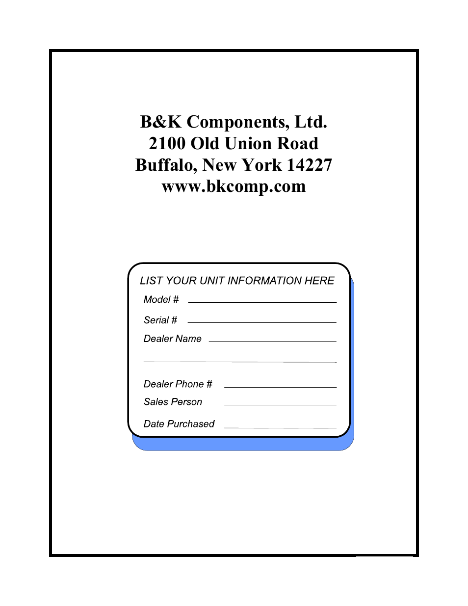 B&K 7260 series User Manual | Page 16 / 16