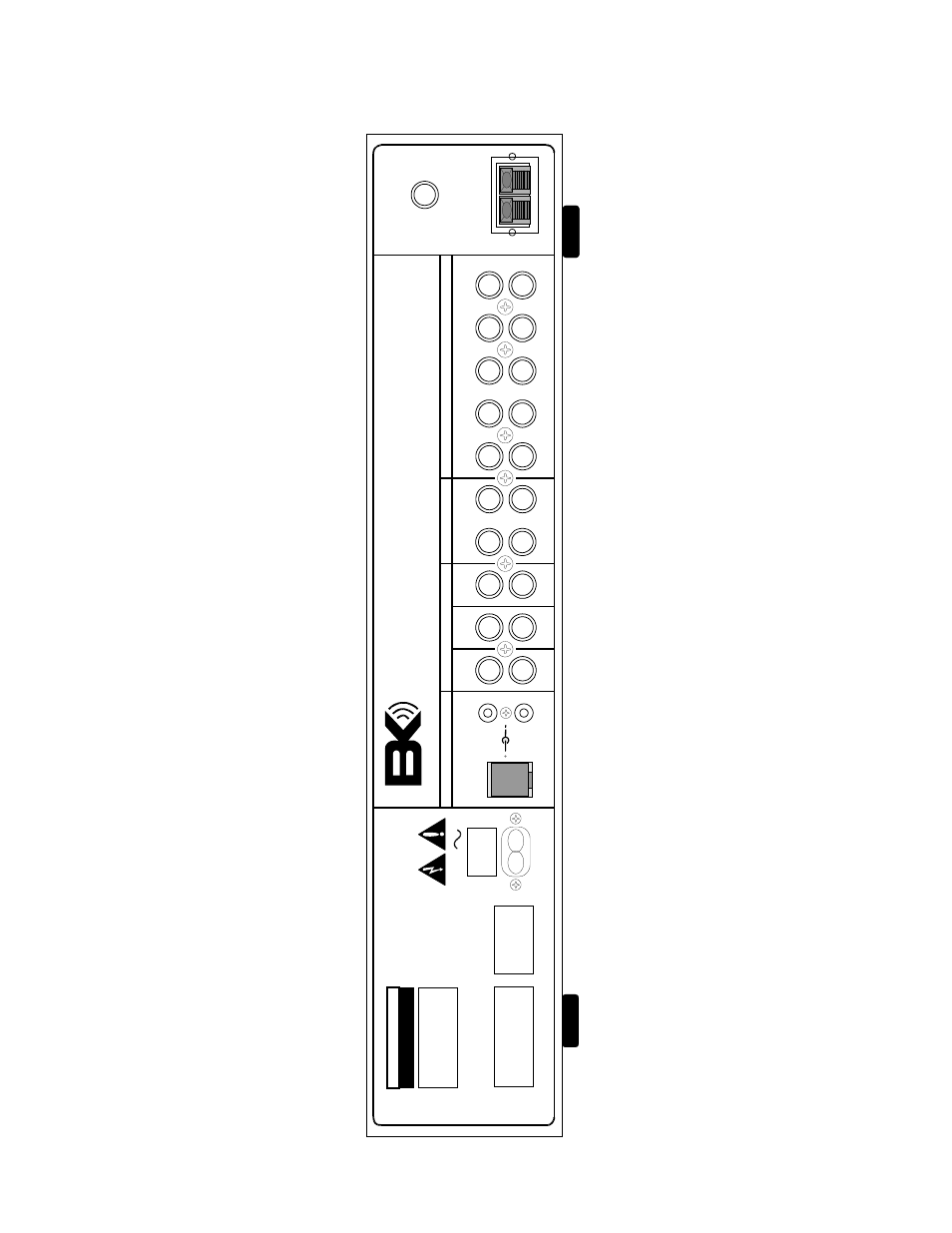 Rear panel enlarged view, Audio/video systems made in the u.s.a, Caution | B&K PT 3 series II User Manual | Page 33 / 36