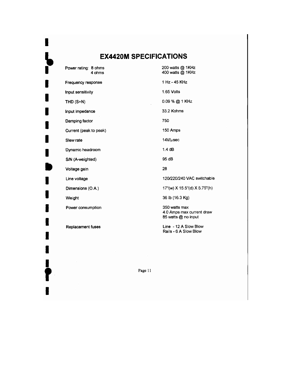 B&K EX4420M User Manual | Page 12 / 15