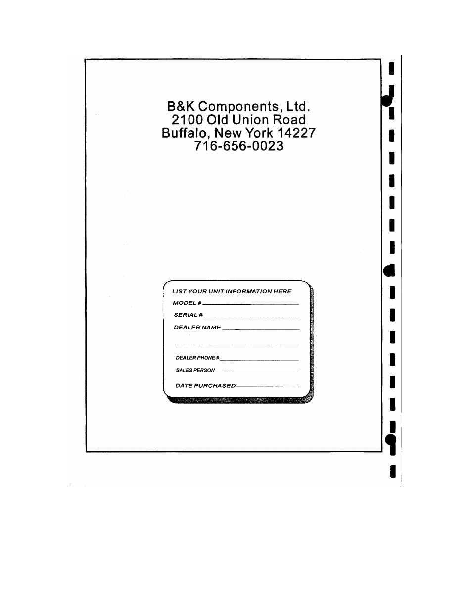 B&K EX4420M User Manual | Page 15 / 15