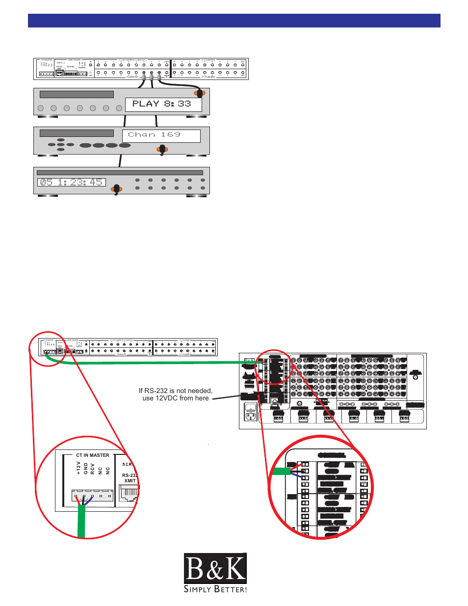 Source control using a ct-1, Ct-1 power connection - 12vdc, Ct-1 expansion | Source 1 source 2 source 3 ct-1, Made in the u.s.a, Play 8:33, Chan 169 | B&K CT600 User Manual | Page 33 / 88