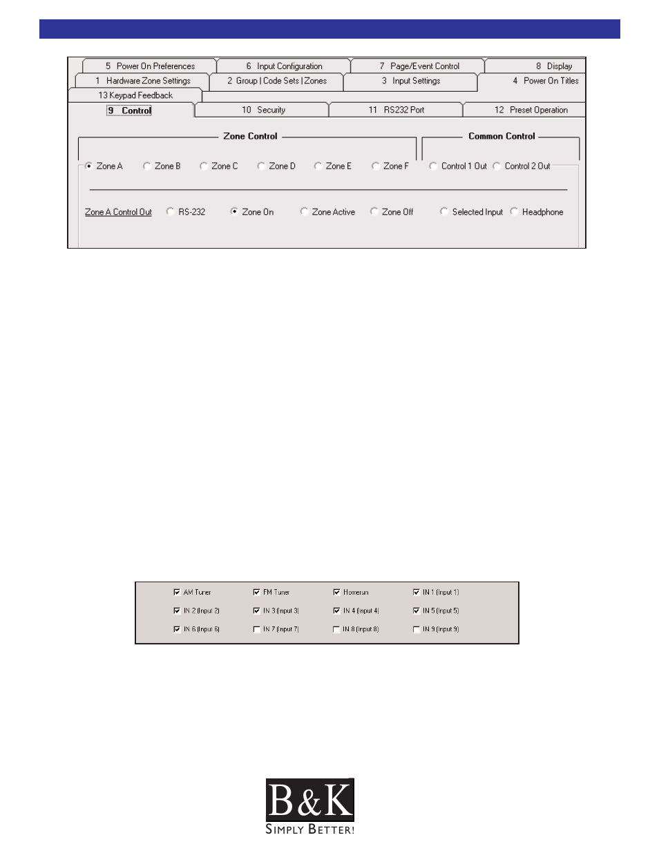 12v control - tab 9 | B&K CT600 User Manual | Page 55 / 88