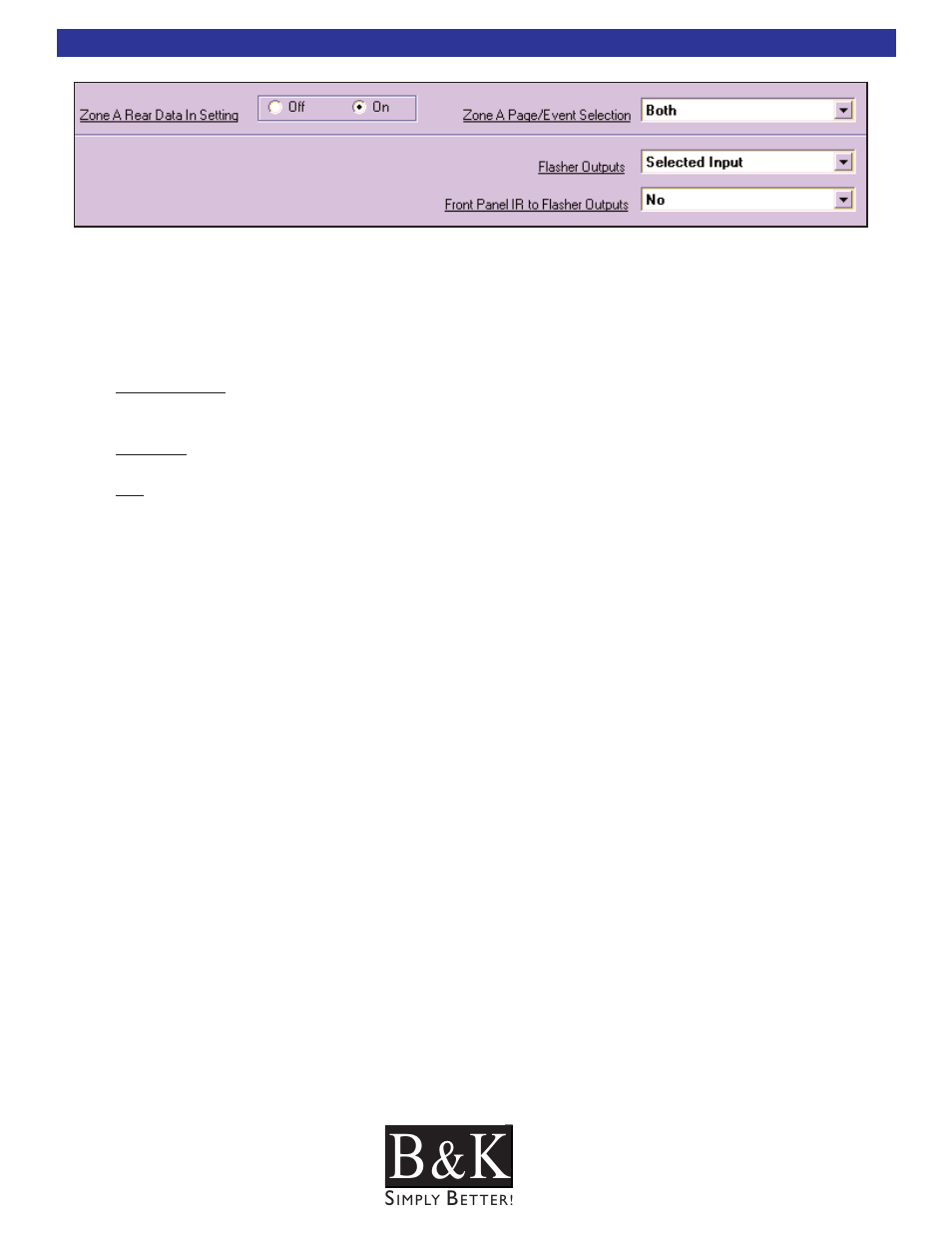 Ir flasher settings - tab 9 | B&K CT600 User Manual | Page 56 / 88
