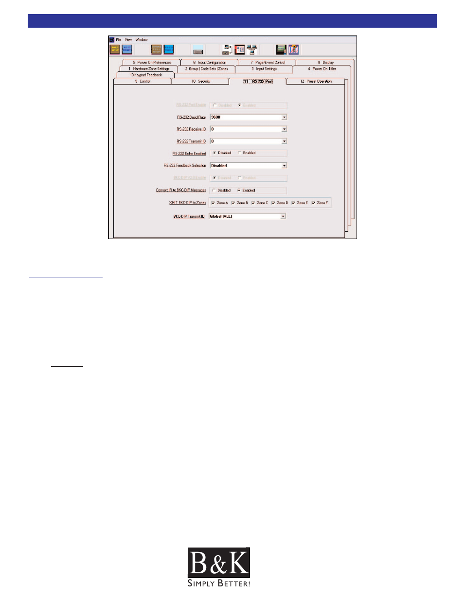 Rs-232 communication - tab 1, Rs-232 communication - tab 11 | B&K CT600 User Manual | Page 58 / 88