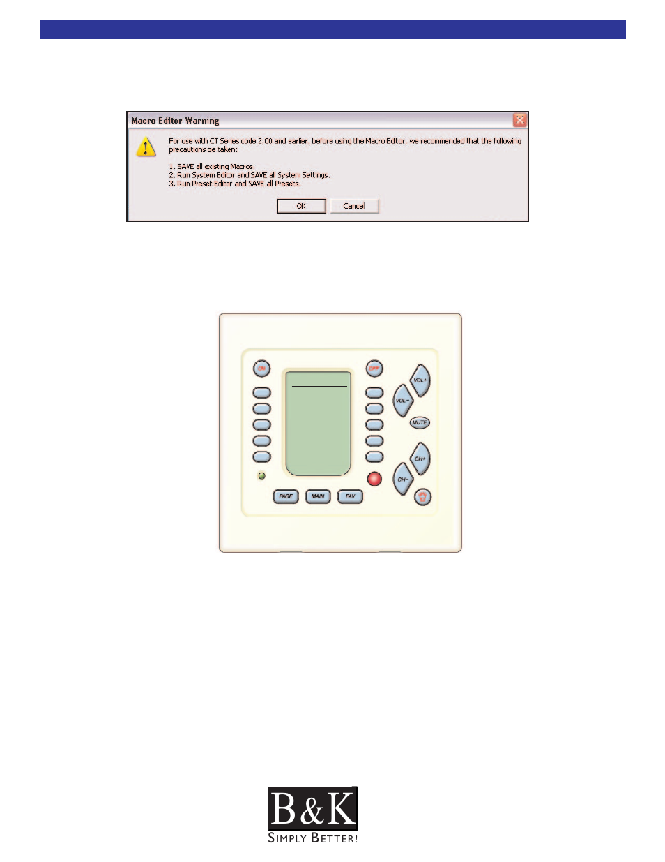 Ck1.2 keypad | B&K CT600 User Manual | Page 65 / 88