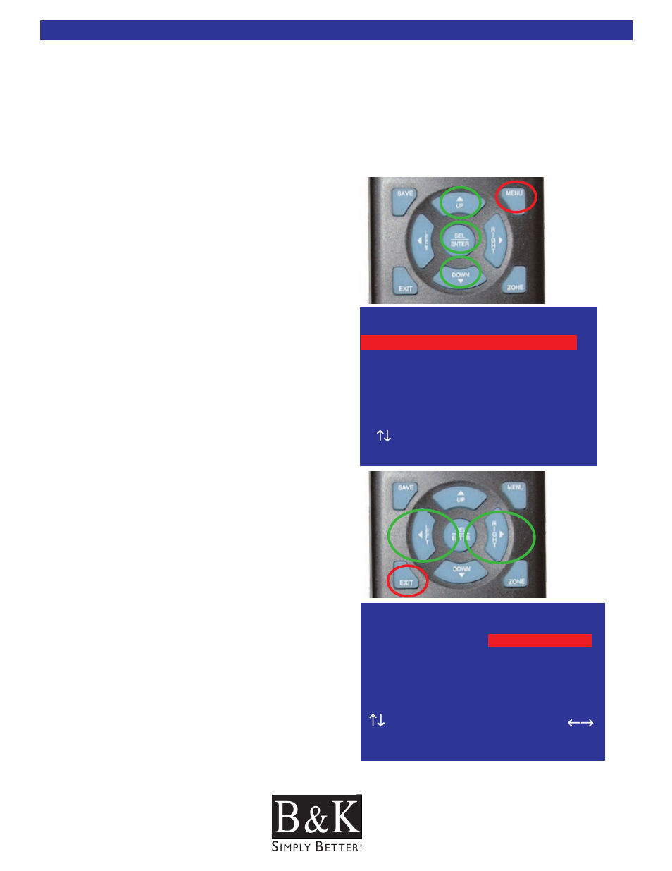 On screen menu operation wit, On screen menu operation with the mz-128, Using a remote control | B&K CT600 User Manual | Page 68 / 88