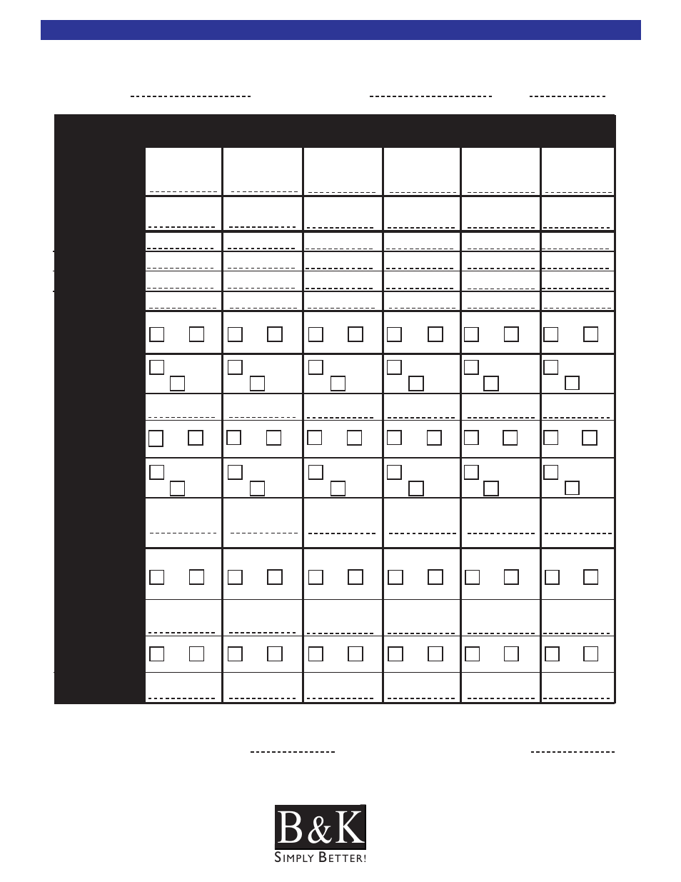 Zone planning worksheets, Ct receiver zone planning, Name of zone how many keypads | Zone tv? stereo / mono, External amplifier, Dedicated source | B&K CT600 User Manual | Page 83 / 88