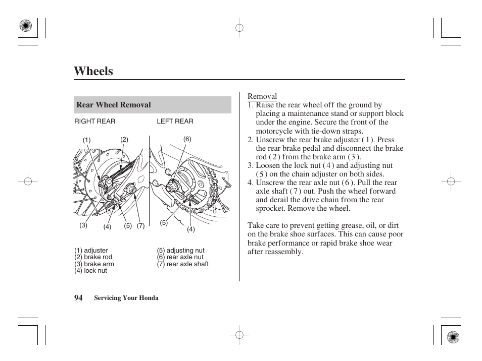 Wheels | HONDA CRF50F User Manual | Page 102 / 172