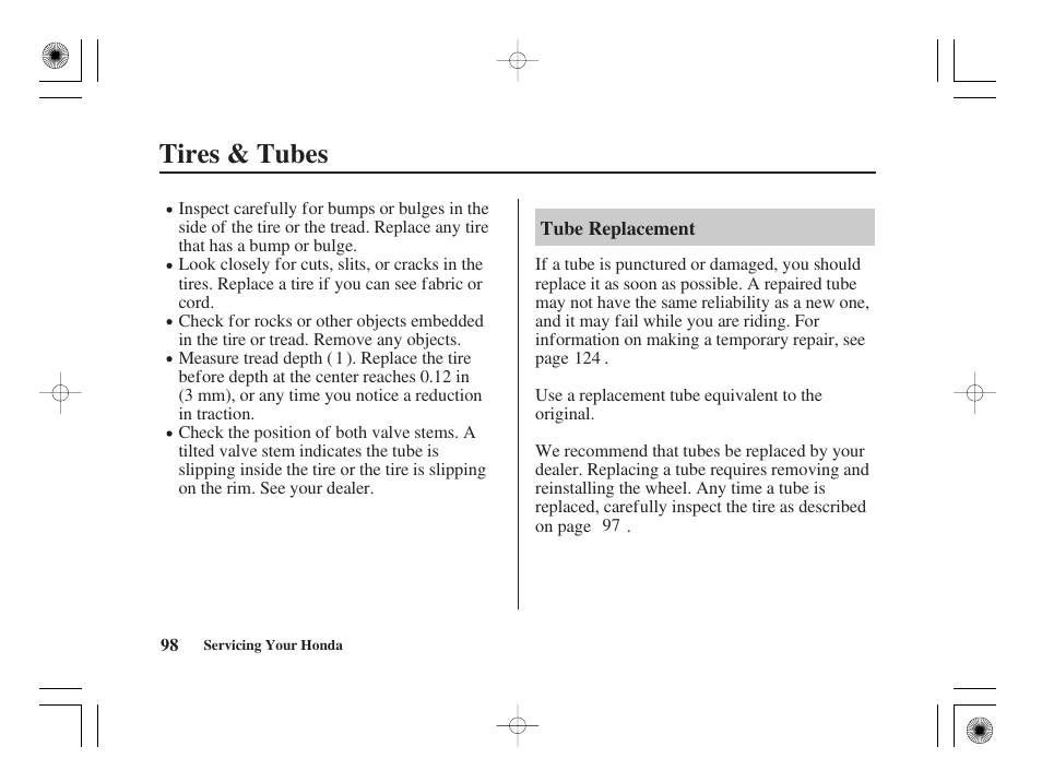 Tires & tubes | HONDA CRF50F User Manual | Page 106 / 172