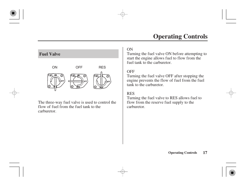 Operating controls | HONDA CRF50F User Manual | Page 25 / 172