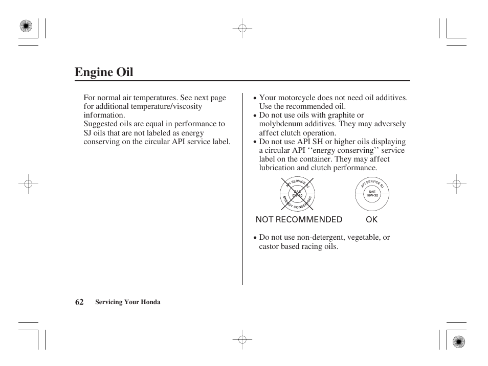 Engine oil | HONDA CRF50F User Manual | Page 70 / 172