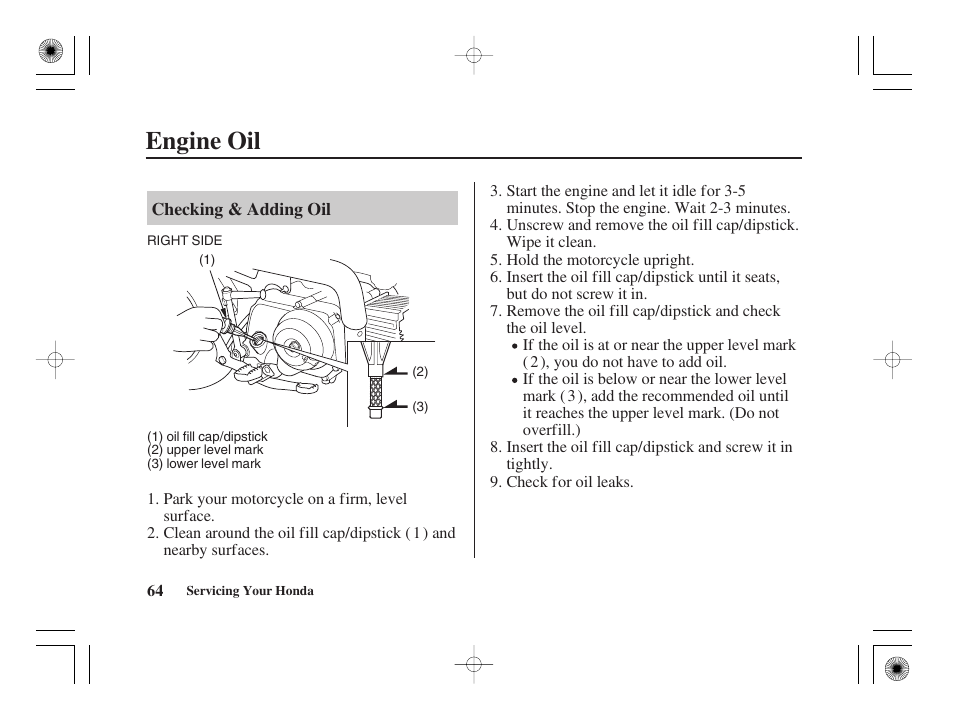Engine oil | HONDA CRF50F User Manual | Page 72 / 172