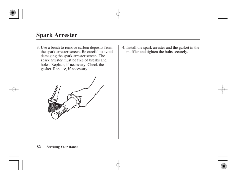 Spark arrester | HONDA CRF50F User Manual | Page 90 / 172