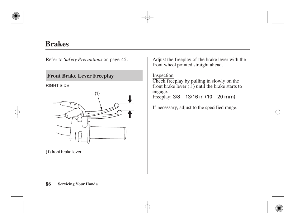 Brakes | HONDA CRF50F User Manual | Page 94 / 172