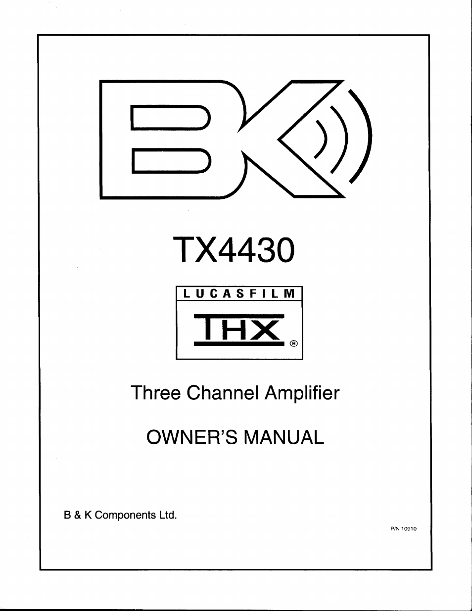 B&K TX4430 User Manual | 15 pages