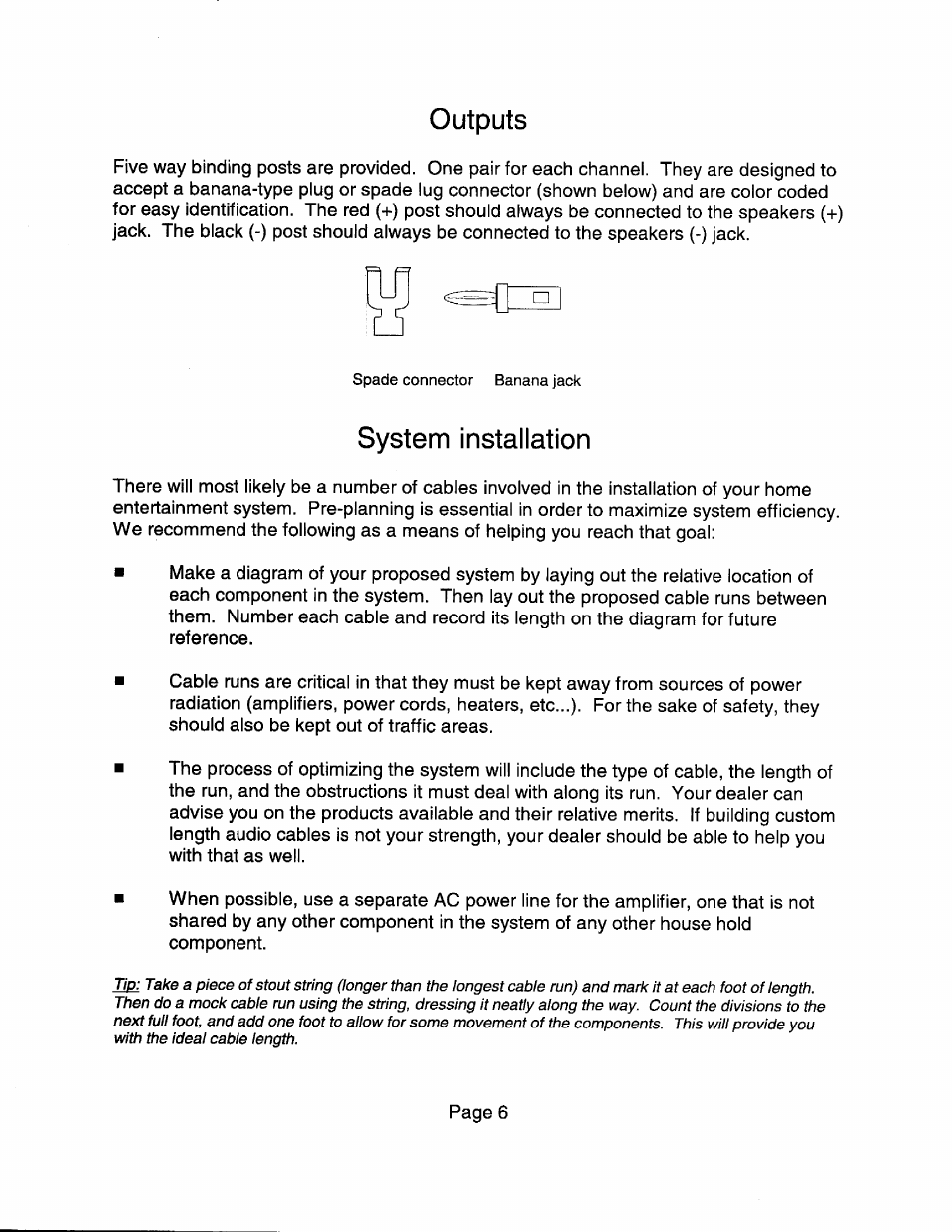 Outputs, System installation | B&K TX4430 User Manual | Page 8 / 15