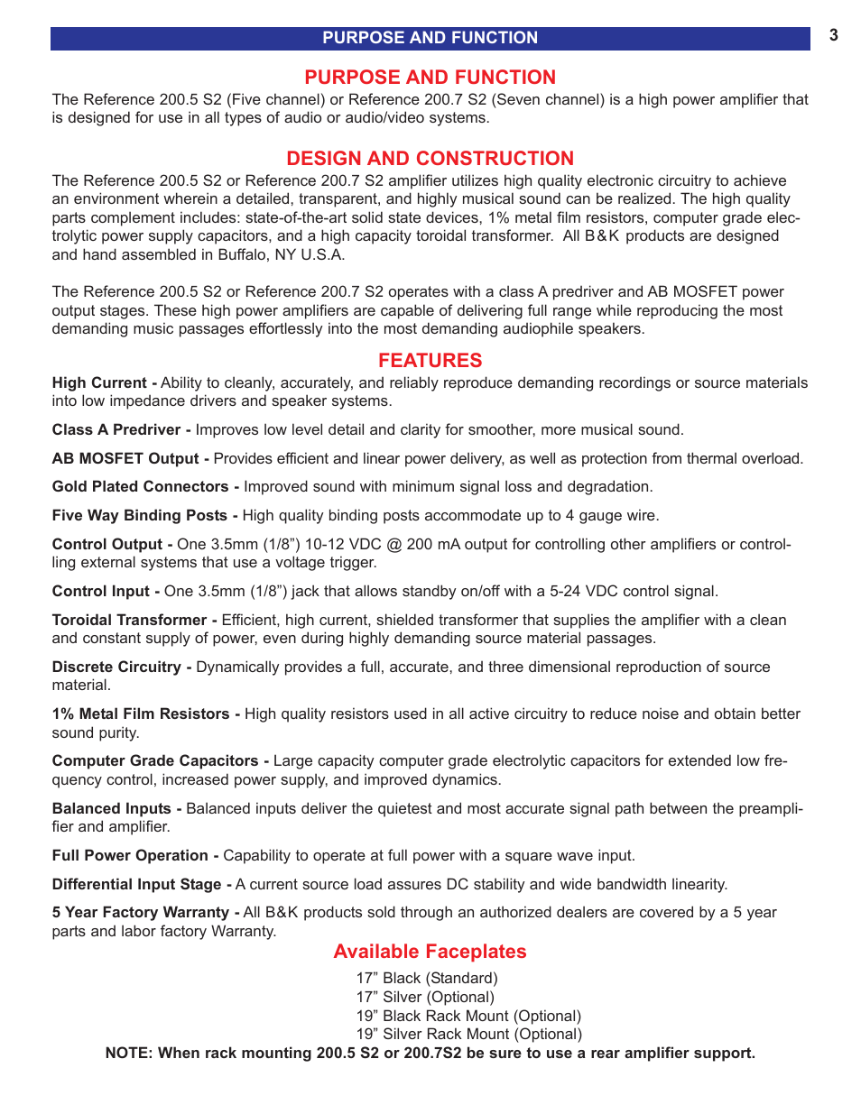 Purpose and function | B&K 200.7 S2 User Manual | Page 5 / 12