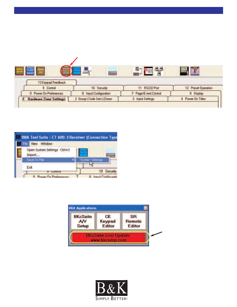 Advanced setup menu, Advanced full setup menu | B&K CT600.1 User Manual | Page 41 / 88