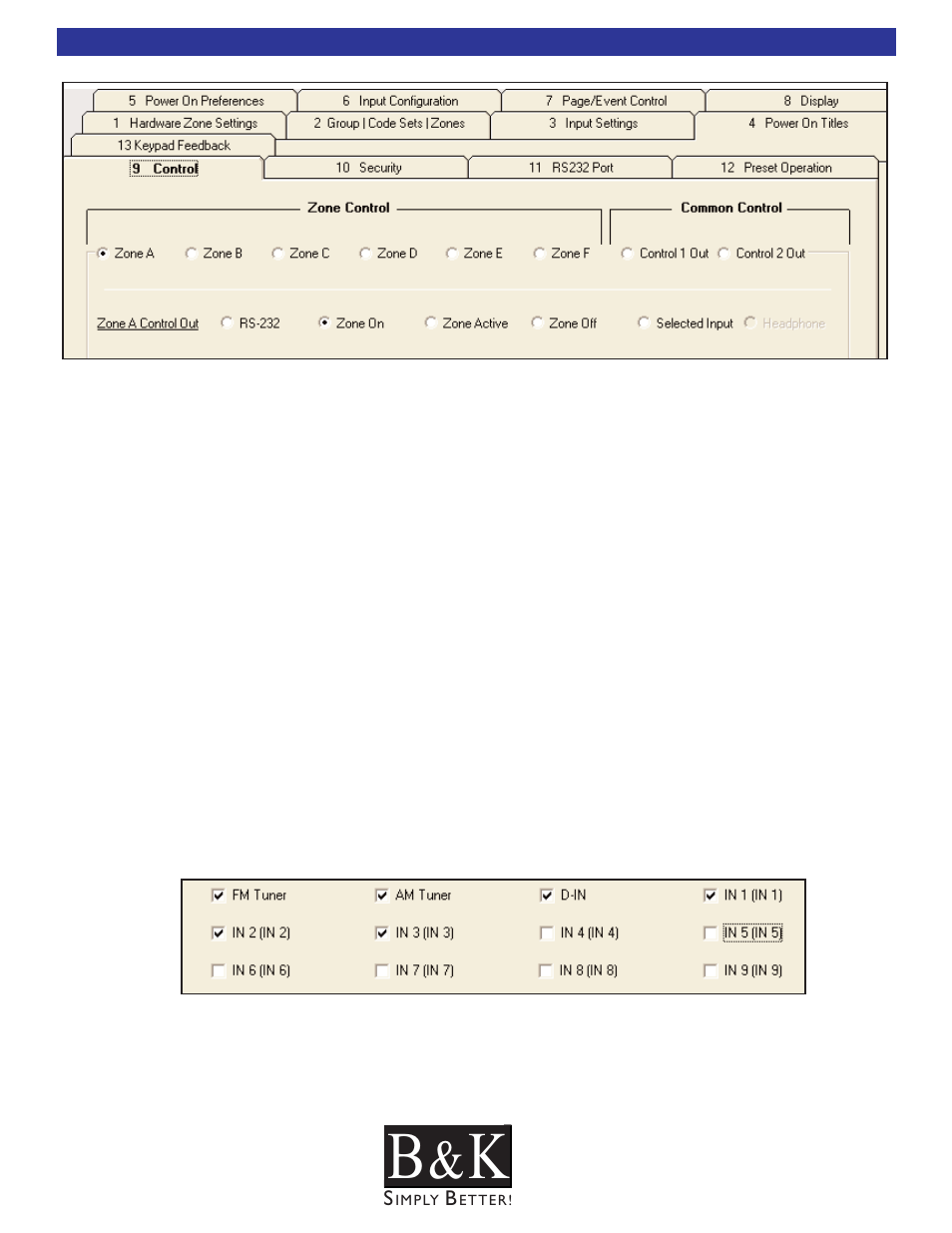 Control - tab 9 | B&K CT600.1 User Manual | Page 55 / 88
