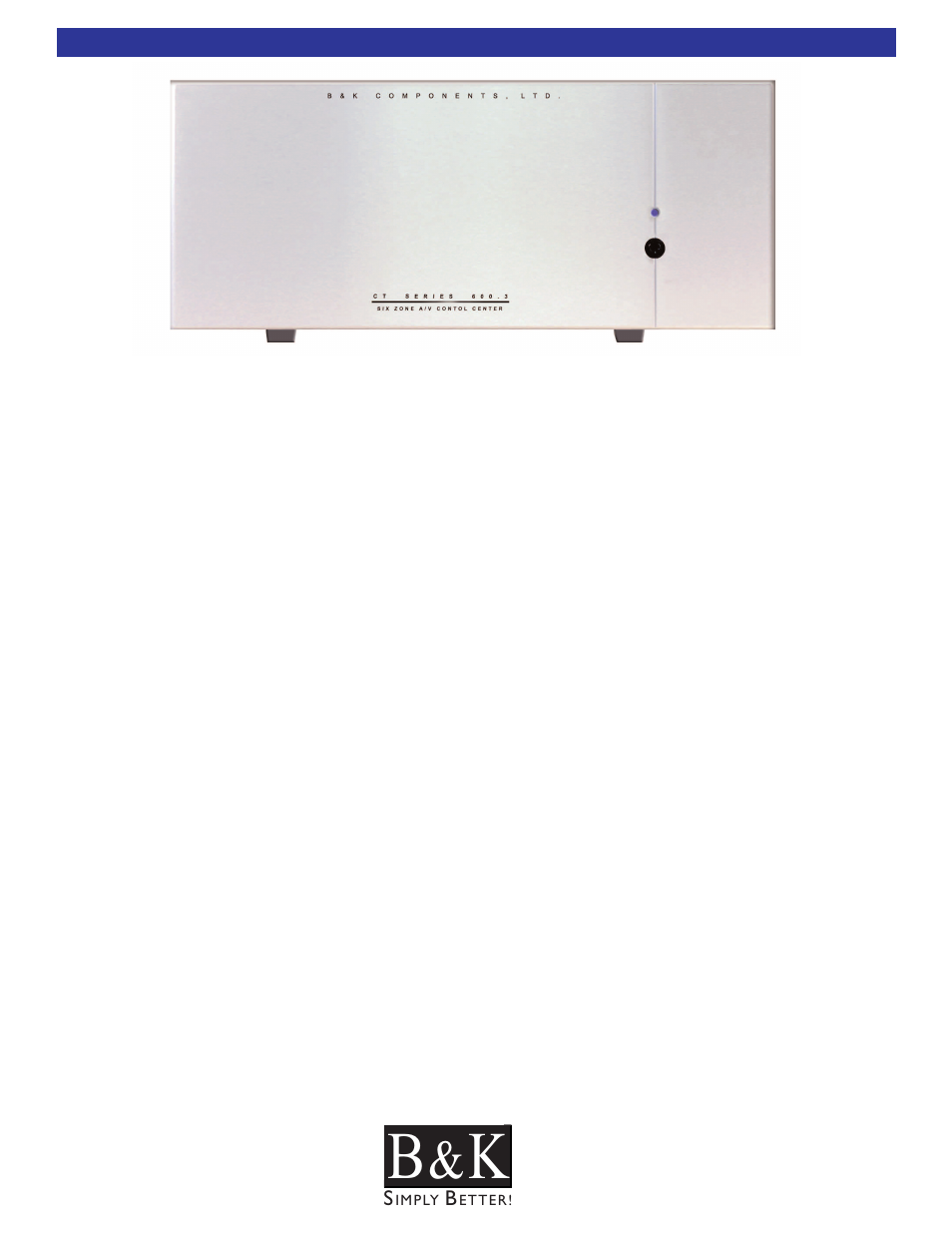 Ct series a / v control center | B&K CT600.1 User Manual | Page 87 / 88