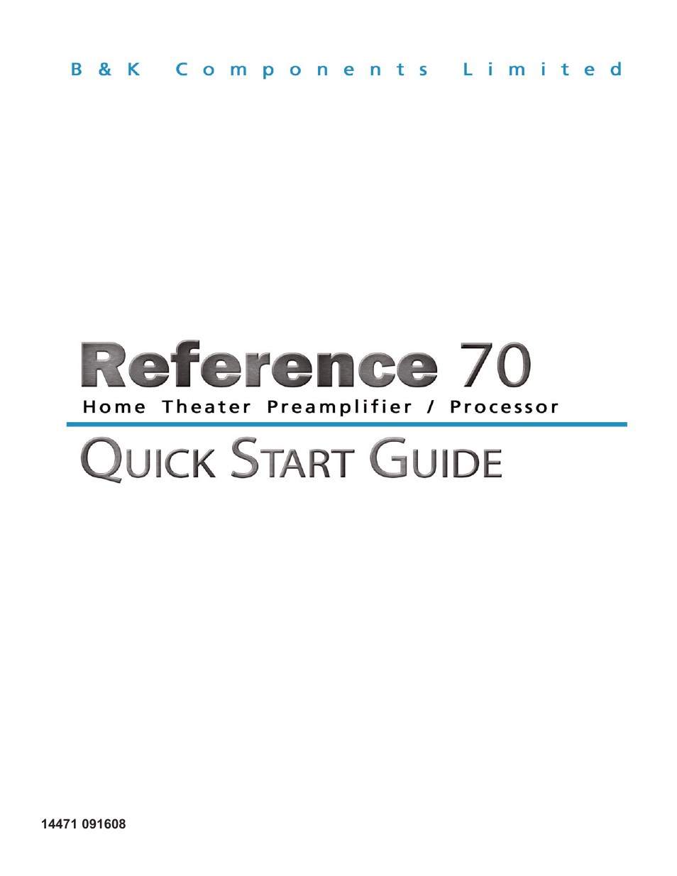 B&K Reference 70 HT 70 User Manual | 12 pages