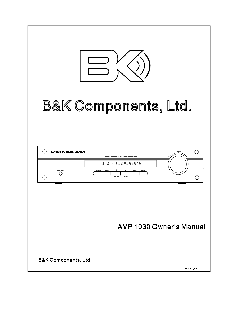 B&K AVP1030 User Manual | 41 pages