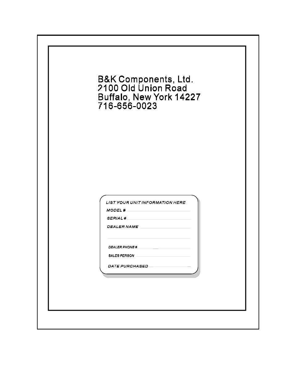 B&K AVP1030 User Manual | Page 41 / 41