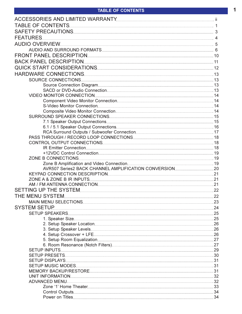 B&K AVR505 SERIES 2 User Manual | Page 3 / 64