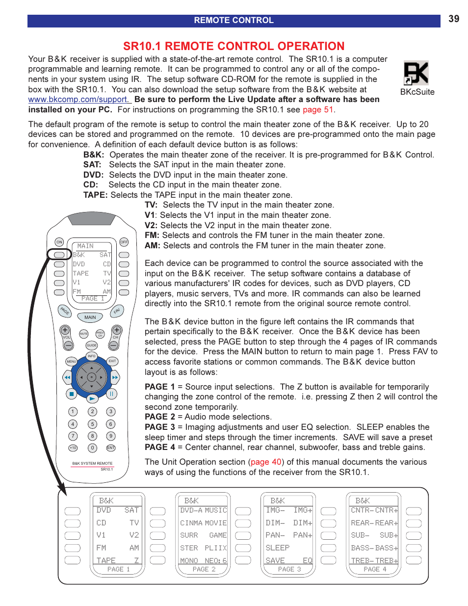 Sr10.1 remote control operat, Sr10.1 remote control operation, Bktask.lnk bkcsuite | B&K AVR505 SERIES 2 User Manual | Page 41 / 64