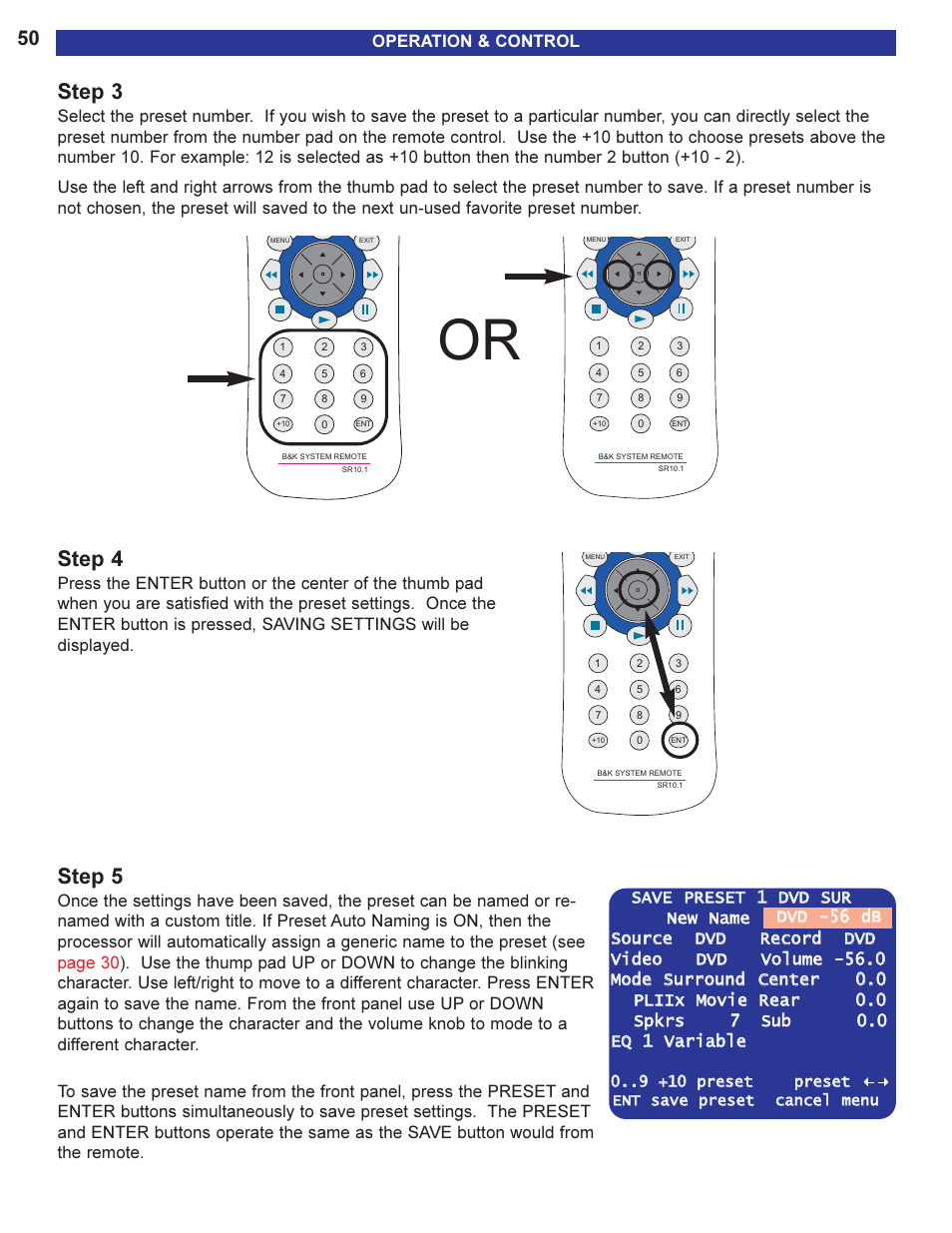 Step 3, Step 4, Step 5 | B&K AVR505 SERIES 2 User Manual | Page 52 / 64