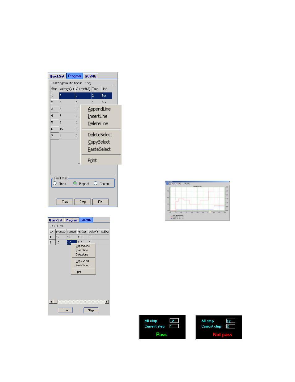 Program setting, Go/ng test function | B&K 1787B User Manual | Page 33 / 38