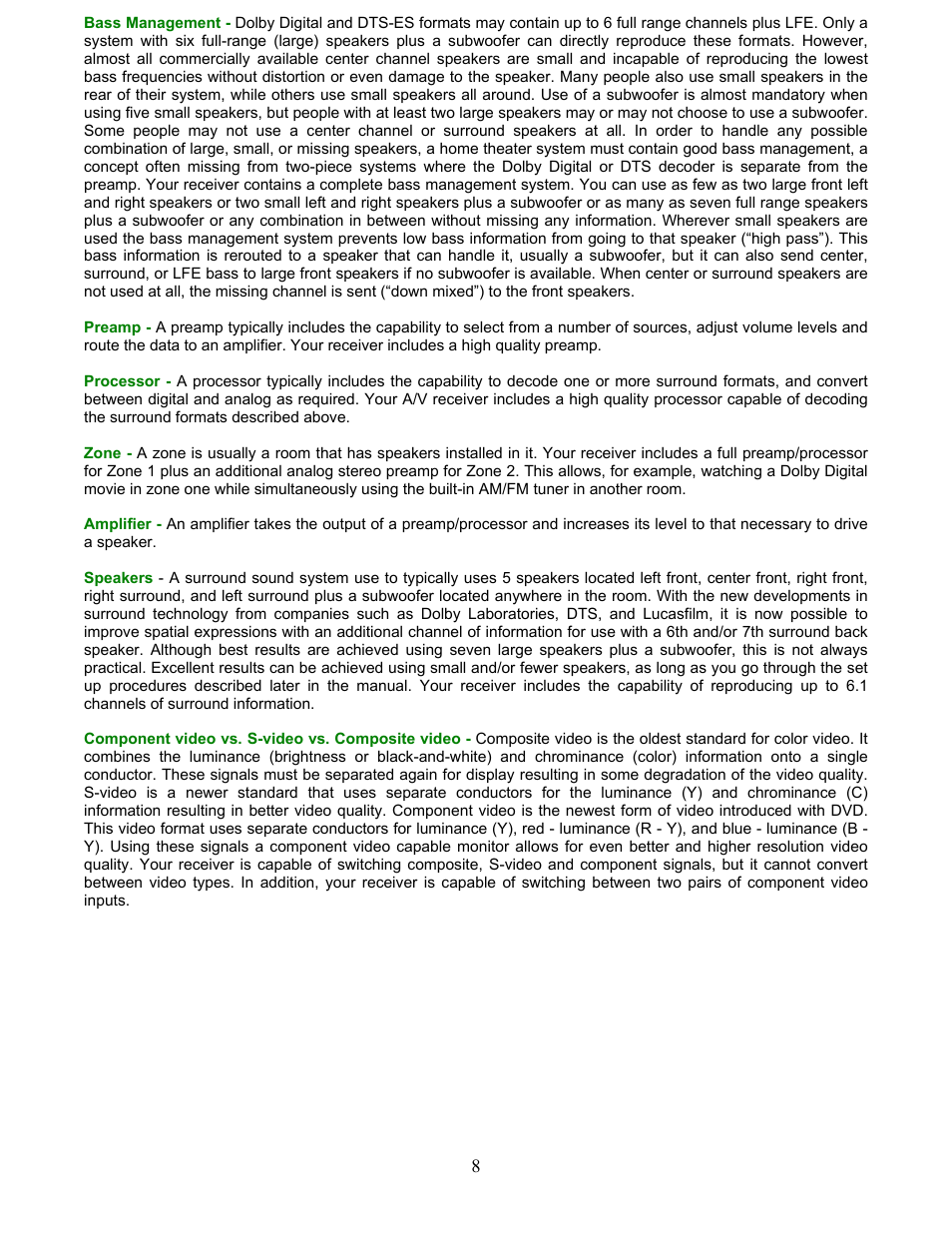B&K AVR212 User Manual | Page 12 / 88