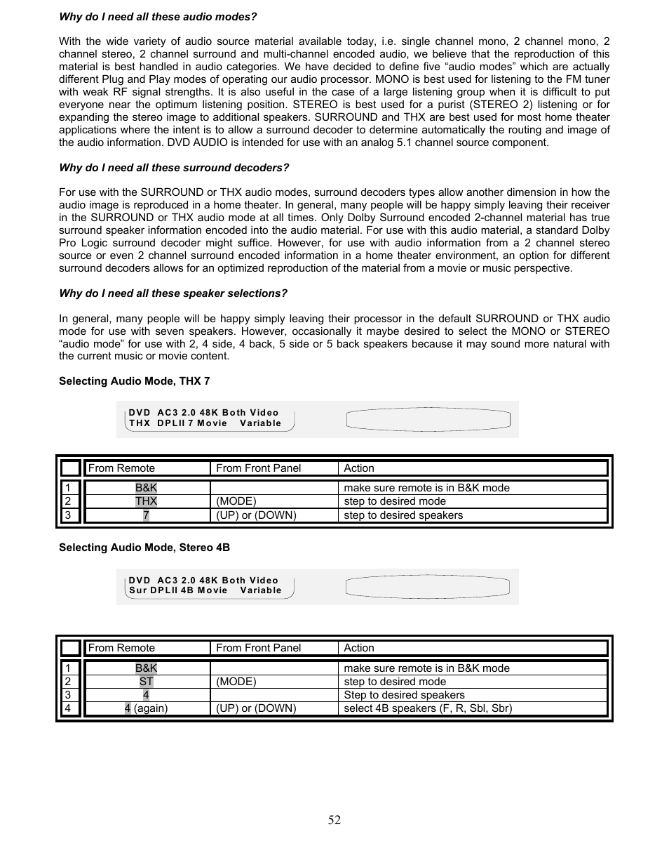 B&K AVR212 User Manual | Page 56 / 88