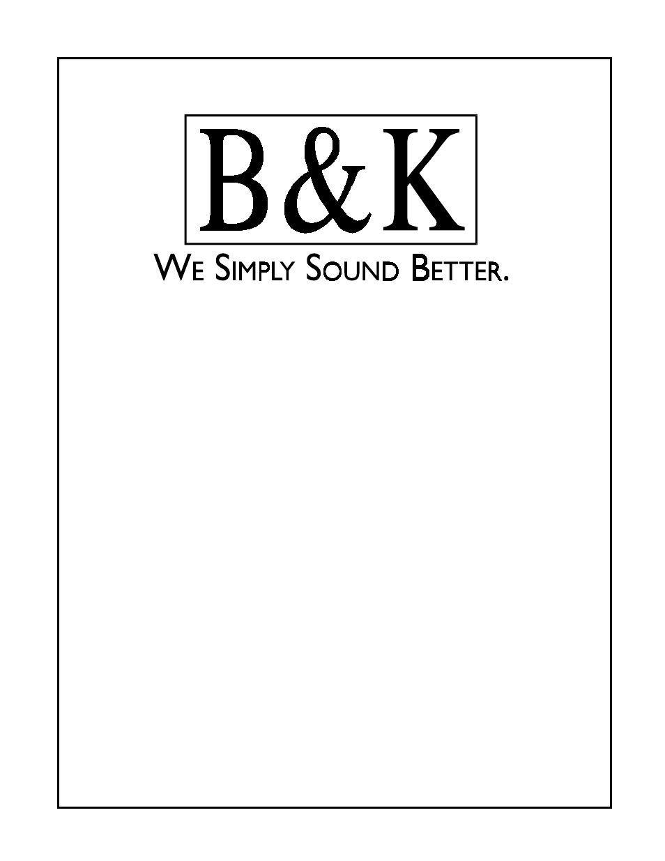 B&K AV6125 User Manual | 16 pages