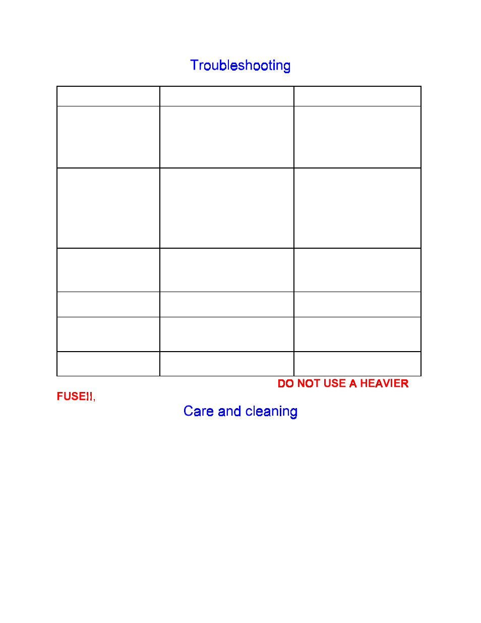 Problem possible cause possible solution | B&K ST1200 Series User Manual | Page 17 / 20