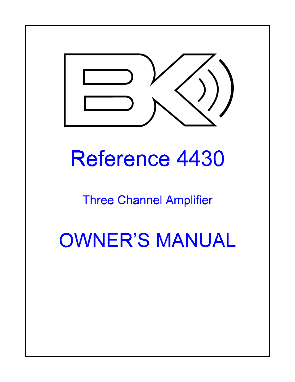 B&K Reference 4430 User Manual | 16 pages