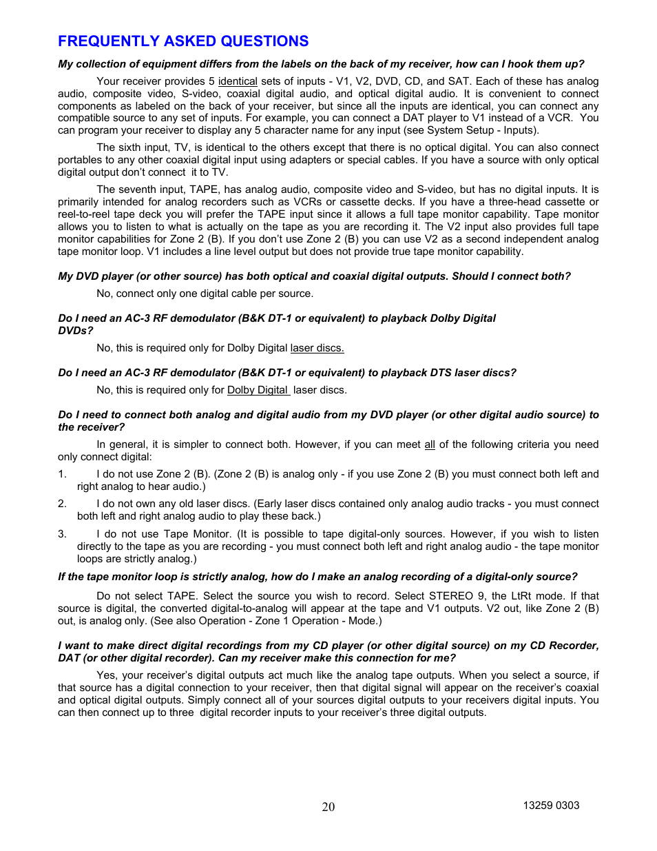 Frequently asked questions | B&K AVR202 Plus User Manual | Page 23 / 84