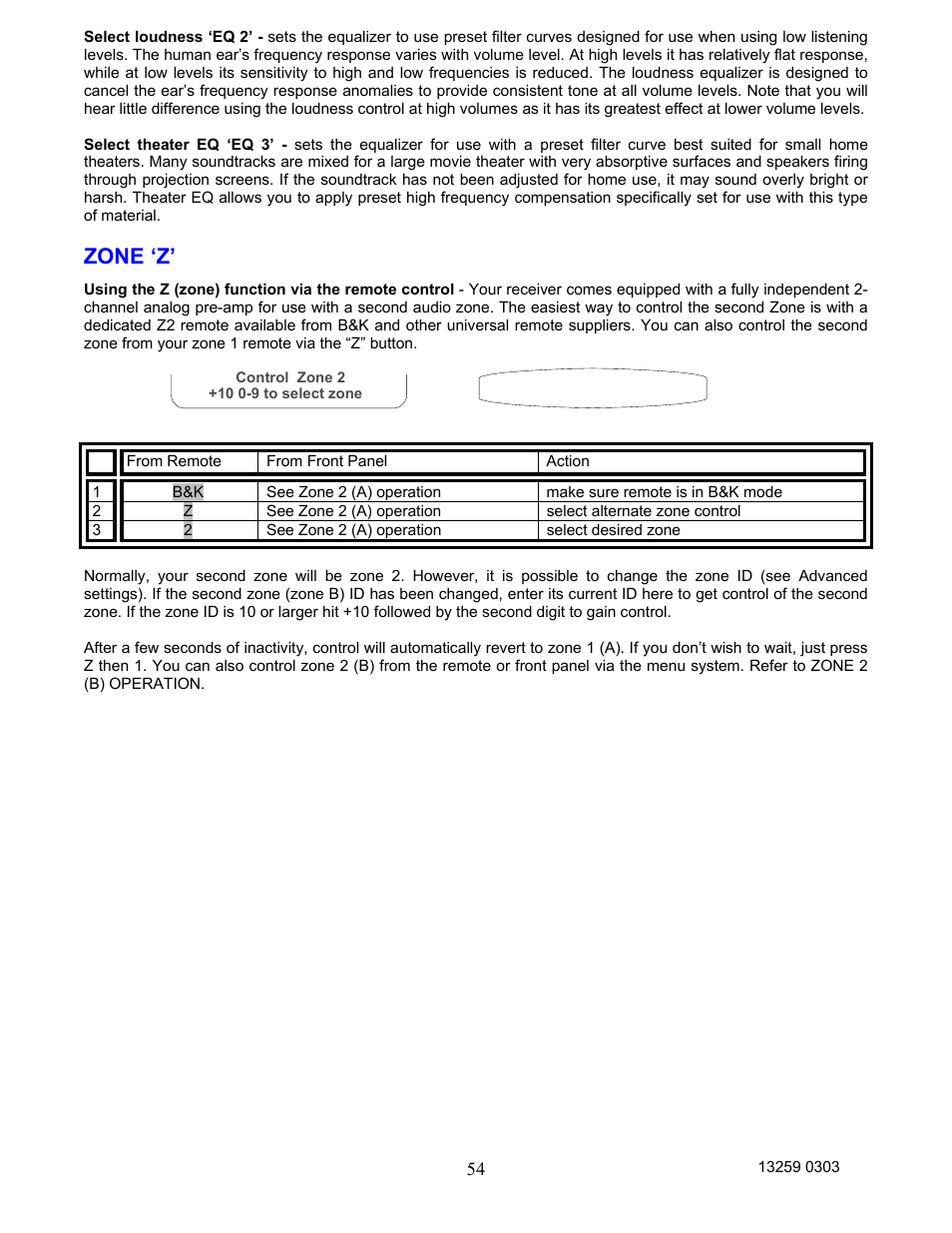 Zone ‘z | B&K AVR202 Plus User Manual | Page 57 / 84